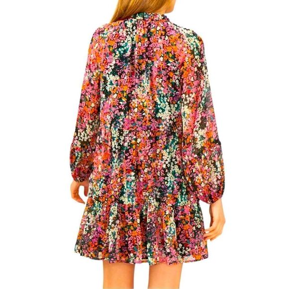 Vince Camuto Women's Tiered Mini Dress Black/Multi - Picture 4 of 8